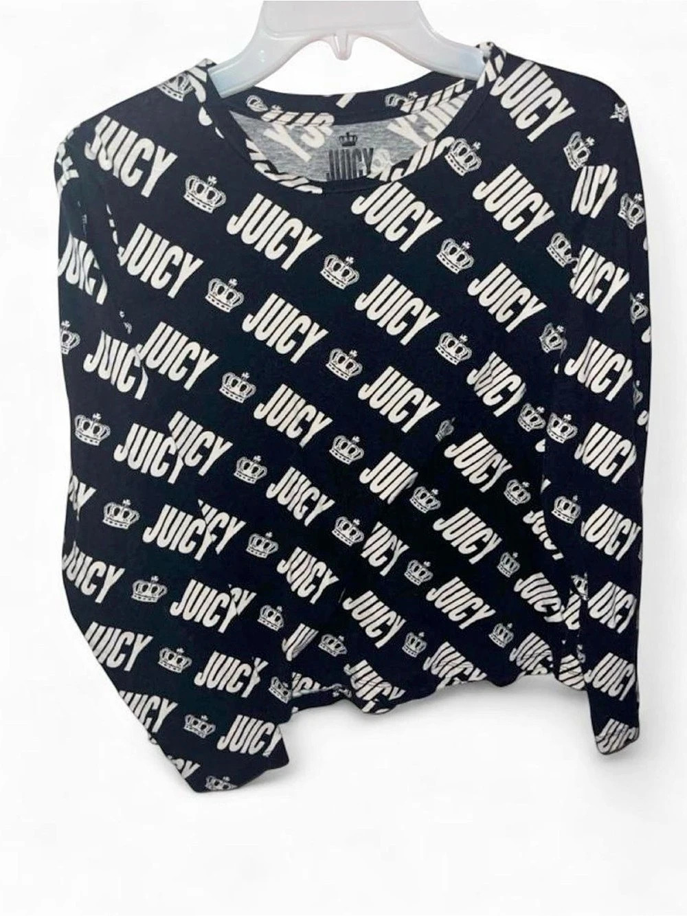 Juicy Couture Long Sleeve Graphic Top in Black & White Like New